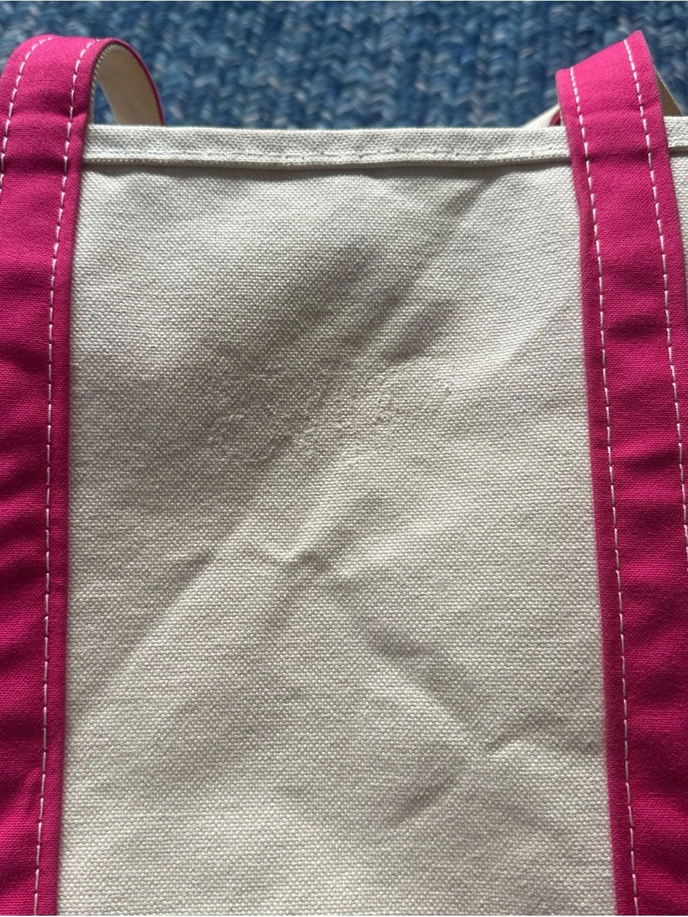 LL Bean boat and tote medium tote hot pink long handles